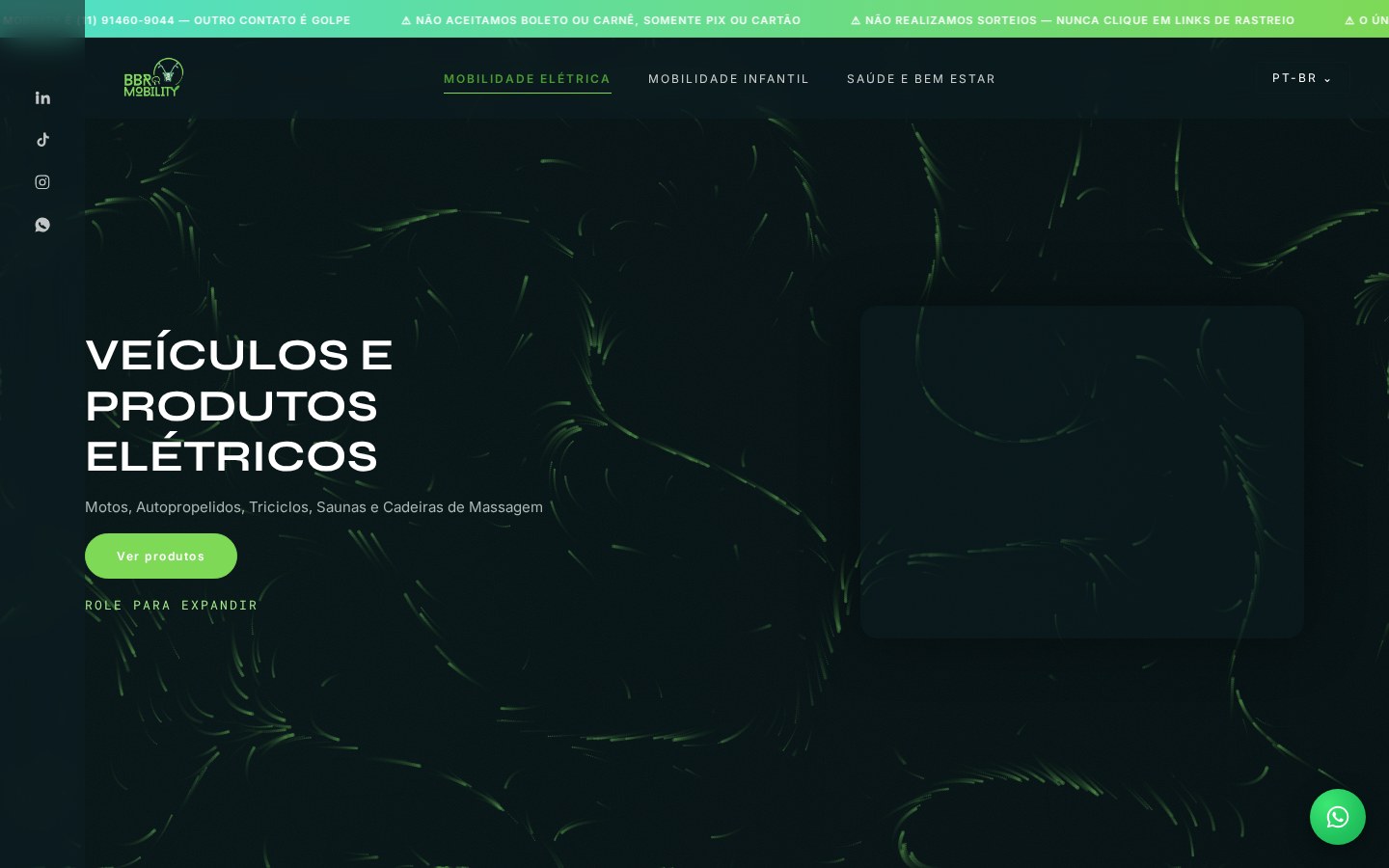 Preview do site BBR Mobility