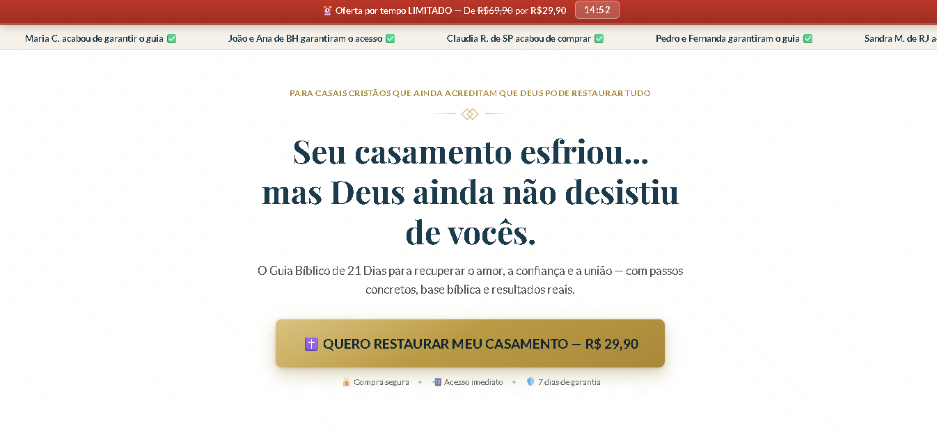Preview do site Casamento Restaurado pela Fé